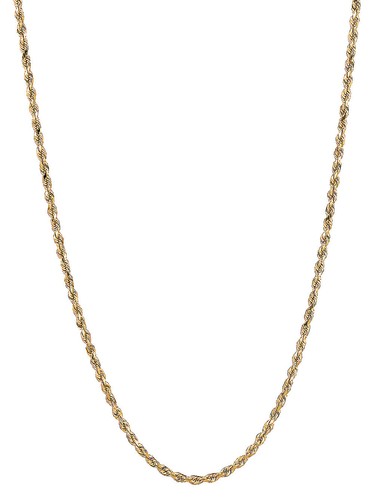 10K massives Gelbgold Dia-Cut Seil Kette Halskette 2,5 mm 18 Zoll - Bild 1 von 4