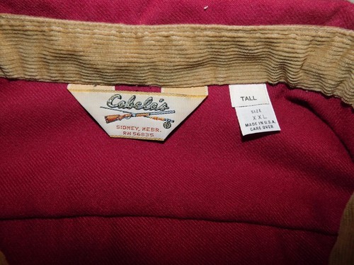 VTG CABELA'S POLY HEAVY WEIGHT SHIRT LS SIDNEY NEBRASKA USA MENS 2XLT 2XL TALL - Picture 3 of 5