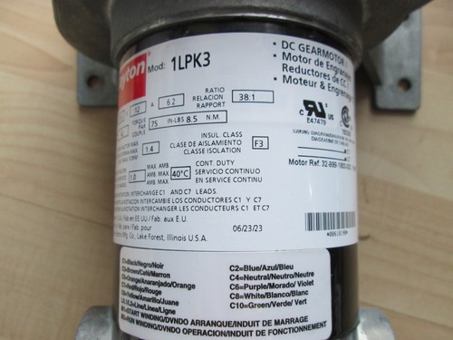 Dayton 1LPK3 12V DC Gear Motor 1/15 HP 42rpm 75 In-Lbs 85 Nm #H22DP - Picture 6 of 10