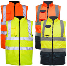 HI VIZ BODY WARMER VIS VISIBILITY GILET WAISTCOAT FLEECE WATERPROOF