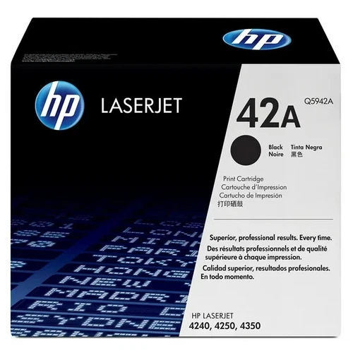 HP 42A Black Original LaserJet Toner Cartridge, Q5942A