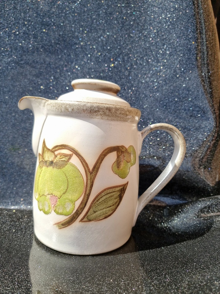 Vintage Denby Troubadour 1/4 Pint Coffee Pot Magnolia Brown Grey