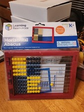 Learning Resources 2-Color Desktop Abacus, Red Frame, Color Coded, Math