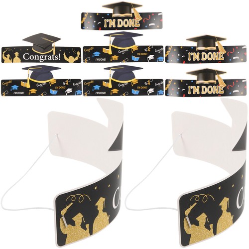 9 Pezzi Cappello Dottore Corona Compleanno Bambino Laurea Cappellino Decorazione Cerimonia