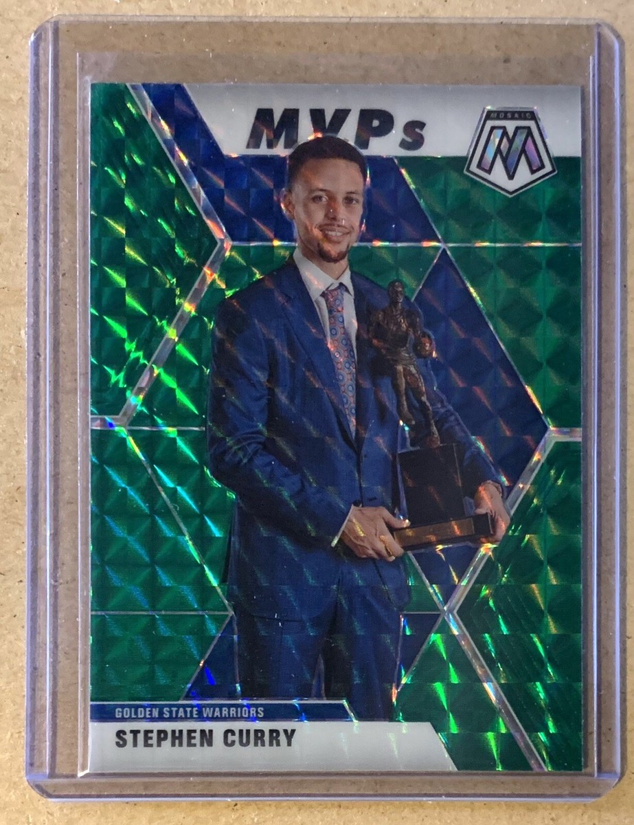 2019-20 Panini Mosaic STEPHEN CURRY Green Mosaic Prizm MVP