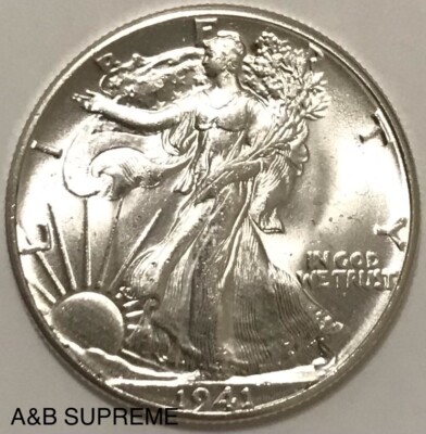1941 Walking Liberty Half Dollar From OBW Roll Estate CH-GEM