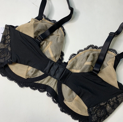 32DDD Calvin Klein Womens Seductive Comfort Full Coverage Unlined Black Lace Bra - Picture 3 of 8