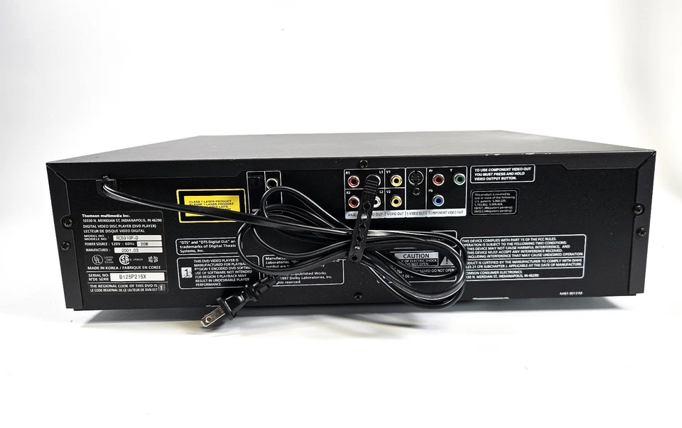 5-Disc DVD/CD Player, RCA RC5901P -MP3, DTS, Dolby Digital w/ AV Cables –Working - Image 4 of 4