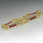 7.69Ct Princess Cut Simulated Ruby Unique Tennis Bracelet 14K Yellow Gold Plated