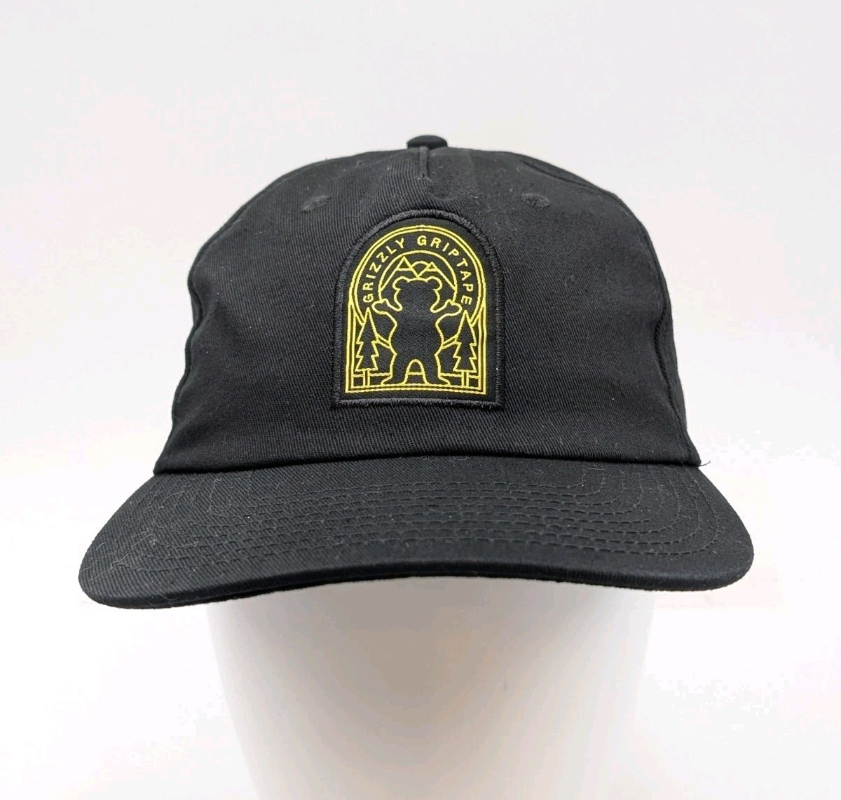 その他 Bears Grizzly Griptape Hat Cap Snapback—Black With Yellow Bear Logo Mens