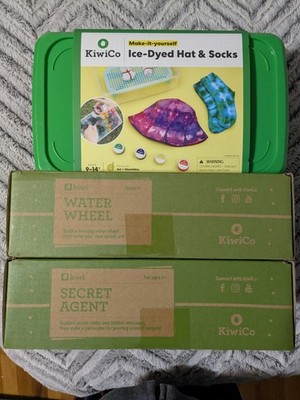 Kiwi Crate Box Lot Brand New, Ice Tie Dye, Water Wheel, Secret Agent