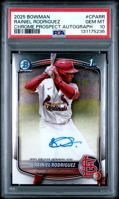 2025 BOWMAN CHROME 1ST RAINIEL RODRIGUEZ AUTO🔥PSA 10🔥LOW POP🔥