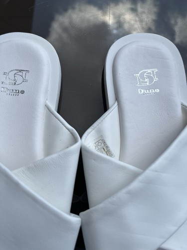 ๐Dune London Cross Strap Sliders-White Leather New Size4๐ - Picture 3 of 6