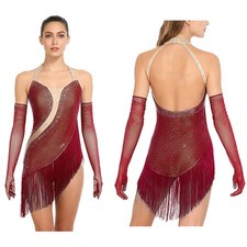 Womens Dancewear Lyrical Leotard Backless Jumpsuit Costume Bodysuit Practice