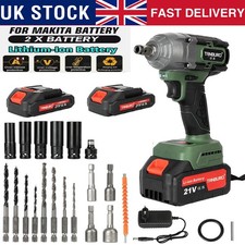 1/2" Impact Wrench Brushless Drill Driver Cordless Rattle Gun Set 2*4AH Battery