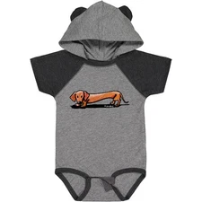 Inktastic Little Red Doxie Baby Bodysuit - KiniArt Dachshund Wiener Dog Cute Kim