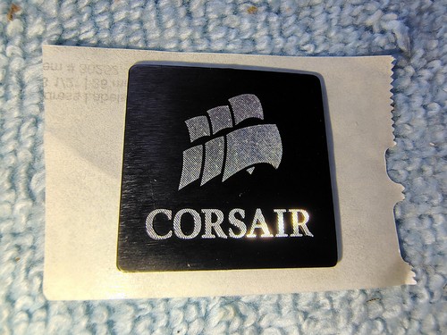 Black Corsair 1" Inch Square Vengeance C70 Case Badge Sticker w/ Ship Logo