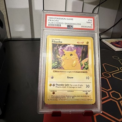 Pikachu Yellow Cheeks Shadowless PSA 9 1999 #58