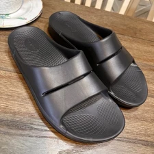 OOFOS Ooahh Slide Sandals Mens Black M14 EU 47 Recovery Comfort