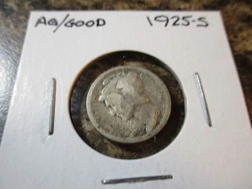 1925-S MERCURY SILVER DIME AG/GOOD      69