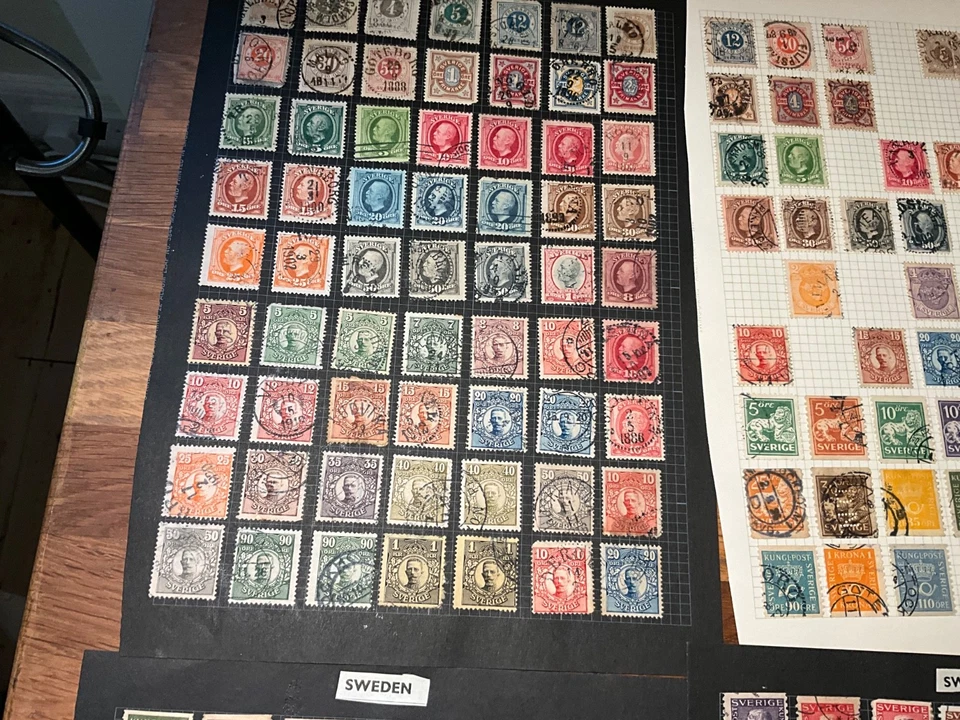 Sellos de Suiza sentados Helvetia en Suecia 1800 en buen lote vintage (x7) Foto 4 de 4