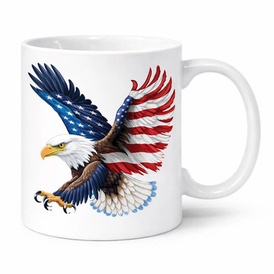 Patriotic Bald Eagle American Flag Coffee Mug | USA Freedom Gift FREESHIPS_TREND