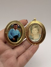 Vintage Large Mourning Locket Pendant Original Portrait Memorial Keepsake