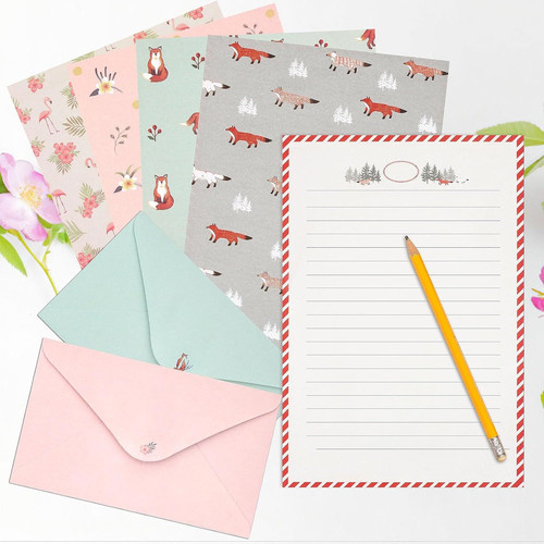 54 PCS Stationery Set with Envelopes,36 Writing Paper+18 Multicolor