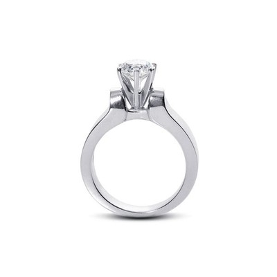 1 3/4ct F VS2 Round Natural Diamond 950 PL. Classic Solitaire Engagement Ring