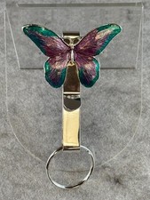 NEW Enamel BUTTERFLY Belt Clip Key Chain