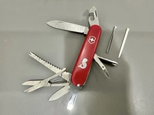 Vintage Victorinox Red Fisherman Swiss Army Knife Multi Tool Complete