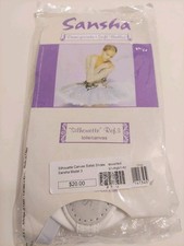 New Sansha Silhouette Model 3 White Canvas Ballet Shoes US 8 Sansha Size 9