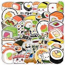 50pcs Waterproof Vinyl Stickers Sushi Japanese Food Luggage Phone Laptop Car