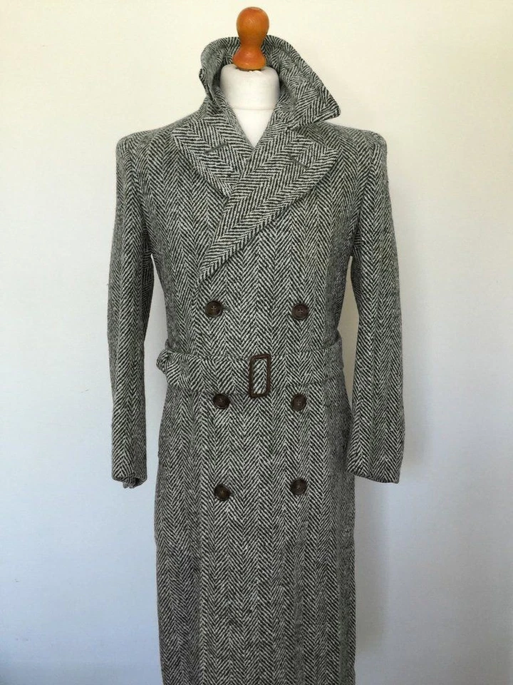 Кашемир Herringbone Мужская пальто длинный Куртка Твид повседневный открытый износ пальто - Изображение 2 из 4
