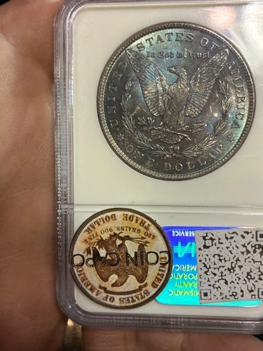 1887 P NGC MS64 Electric Blue Morgan Silver Dollar Vibrant Deep Toning Retro