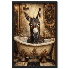 Donkey Bathroom Portrait Wall Art Canvas Oil Paintings Reproduction