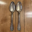 Two Large Wallace Rose Sterling Silver Serving Spoons 8 1/4"  57 gram each