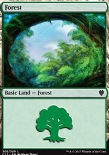 Forest (308) Commander 2017 Lightly Played, English