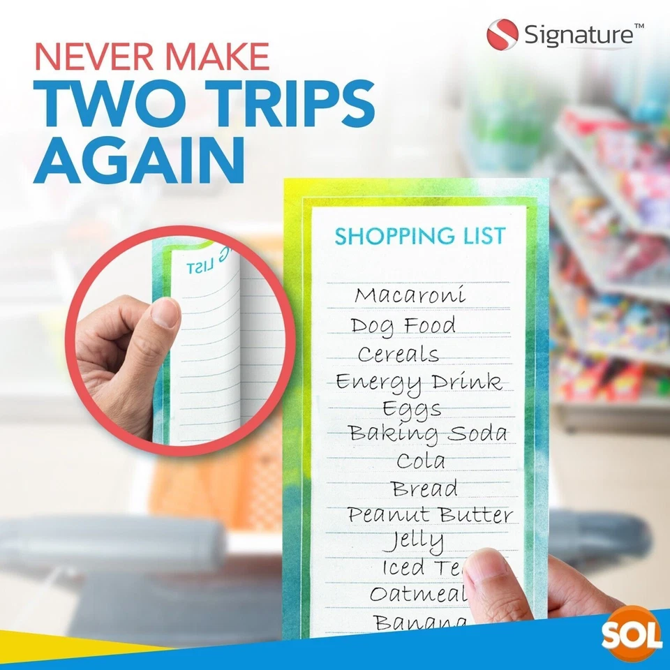 2X Magnetic Shopping List Pad Notepad 80 Tear Off Pages Fridge Memo Meal Planner - Image 4 of 4