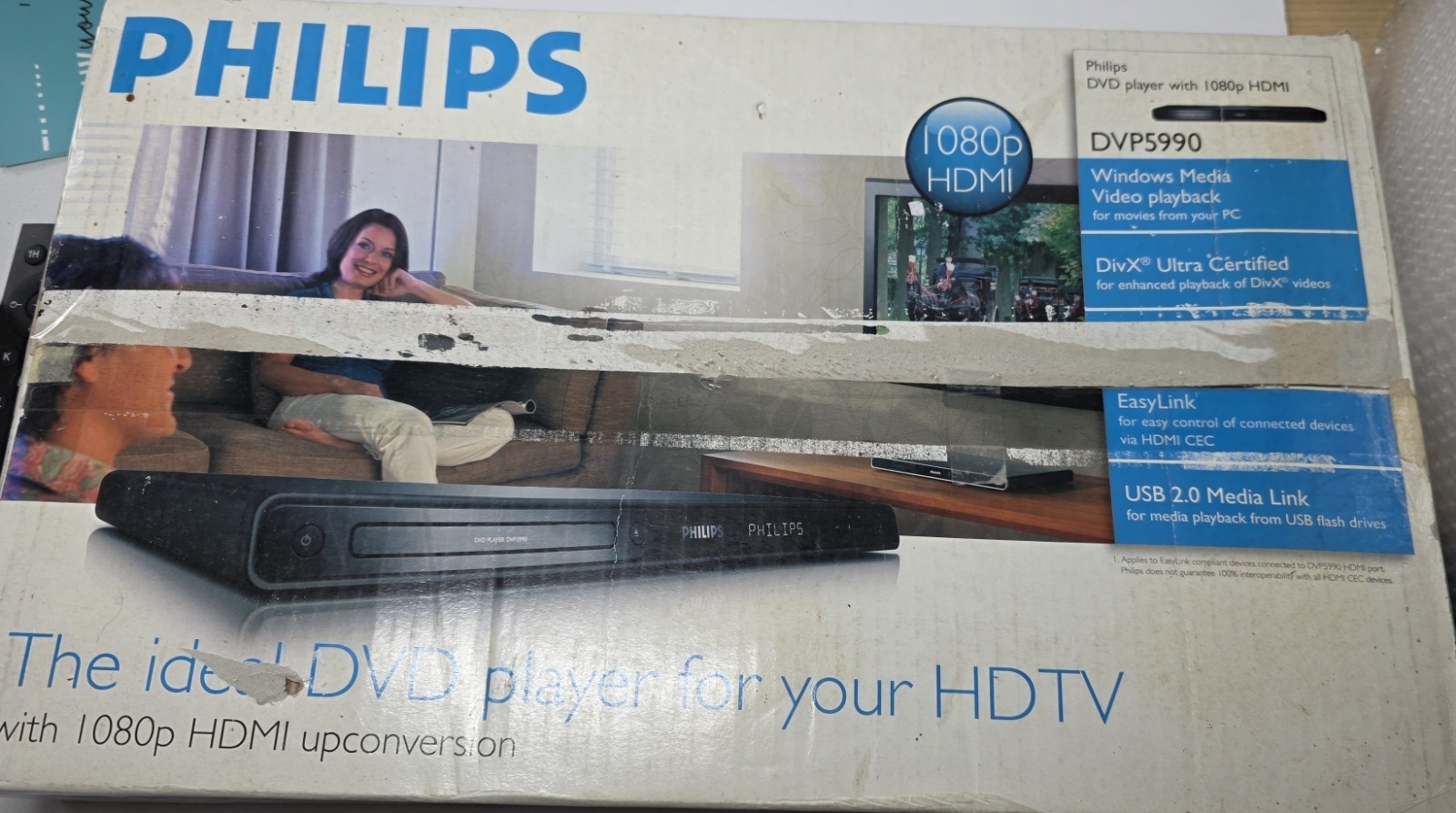 Philips 1080p HDMI DVD Player with USB 2.0 Media Link and Remote-image