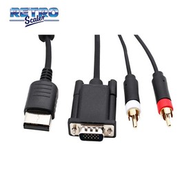 RetroScaler VGA Cable for Dreamcast console High Definition 3.5mm to 2 Male RCA
