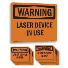 Laser Device In Use OSHA WARNING Sign Metal, Plastic, Or Decal - 5 or 10 Pack