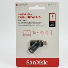 SanDisk Ultra Dual Drive Go 1TB Dual-Drive USB-C/USB-A Flash Drive 400MB/s Black