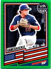 2026 Panini Stars & Stripes Prizm USA Baseball #77 Gabe Gaeckle Green