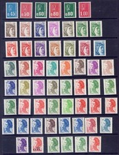 FRANCE 1971 - 1990 SMALL COLLECTION OF MARIANNE STAMPS X58 MNH