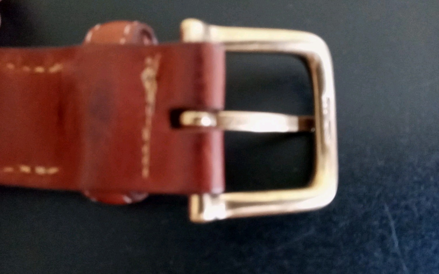 ORVIS Needlepoint Leather Solid Brass Buckle Mens… - image 8
