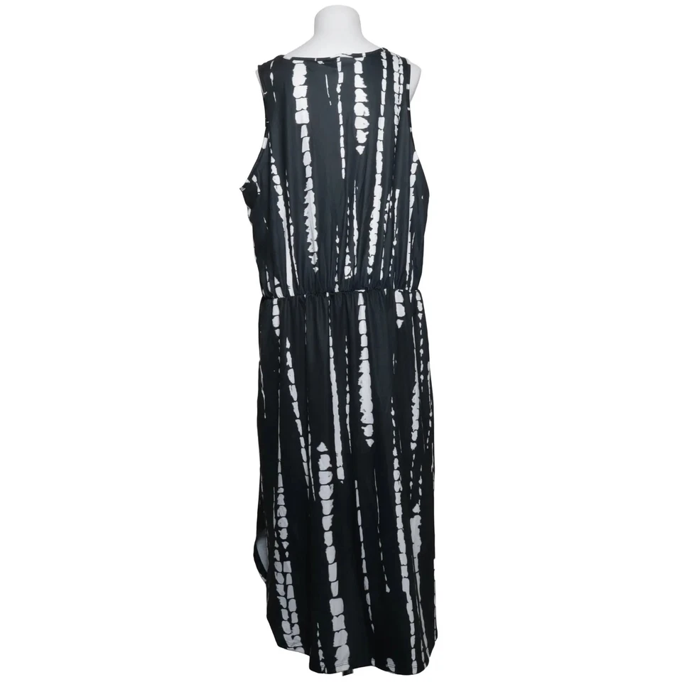 Shein Curve, robe maxi, taille : 3XL, noir/blanc, élasthanne/polyester, impri... - Photo 2/4