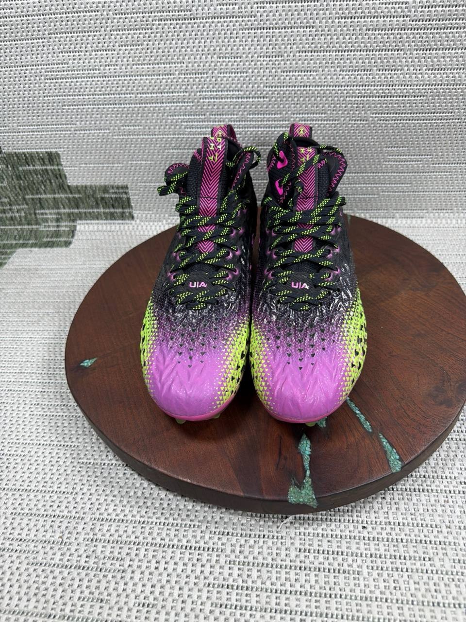 Under Armour Cleat Men Size 9.5 Spotlight Clone 3.0 MC Black Pink Football Shoes thumbnail 2