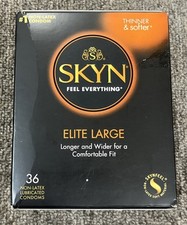 SKYN Elite Large Non-Latex Lubricated Condoms, 36 Count - Exp 09/30/2028