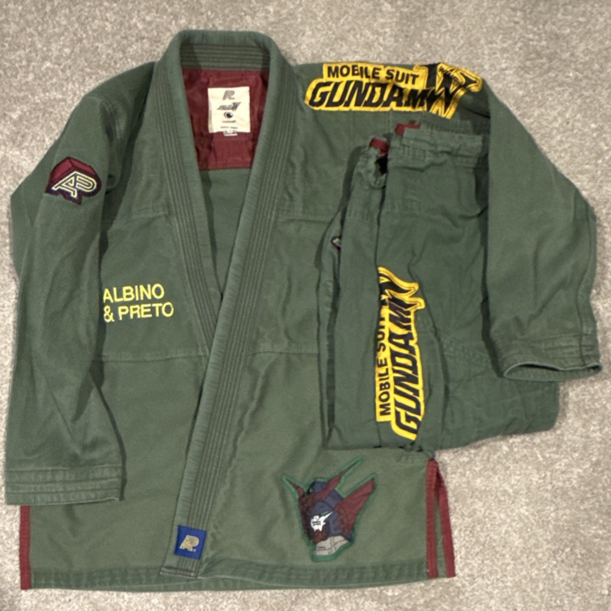 Limited Run Rare Albino & Preto Mobile Suit Gundam BJJ Gi A2 Green